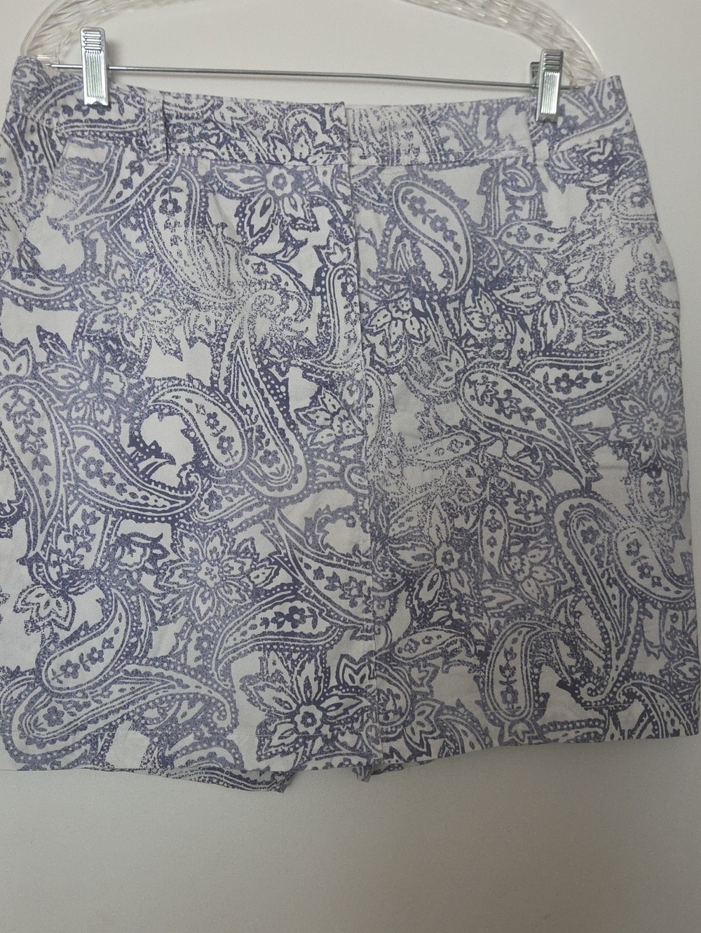 Karen Scott White and Blue Paisley Skort